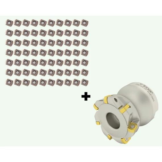 70db négyélű, nagy előtolású BLMP 0603R-M PM3010 marólapkához AJÁNDÉK a D50mm-es átmérőjű feltűzhető marófej