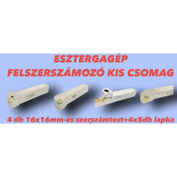  ESZTERGAGÉP FELSZERSZÁMOZÓ KIS CSOMAG (4db TEKNIK szerszámtest + 4x5db lapka)