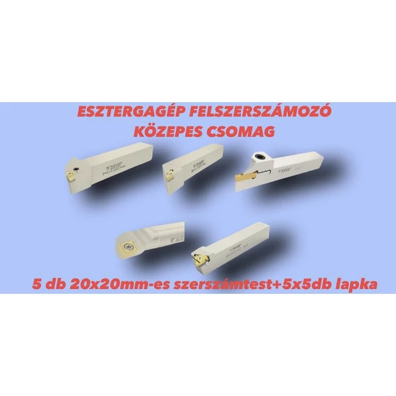 ESZTERGAGÉP FELSZERSZÁMOZÓ KÖZEPES CSOMAG (5db TEKNIK szerszámtest + 5x5db lapka)
