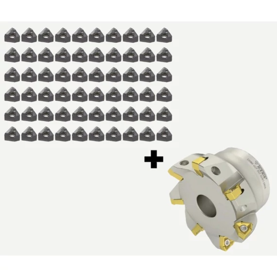 60db háromélű XNKT 080508 PNSR-MM PC5300 marólapkához AJÁNDÉK a D63mm-es átmérőjű feltűzhető marófej