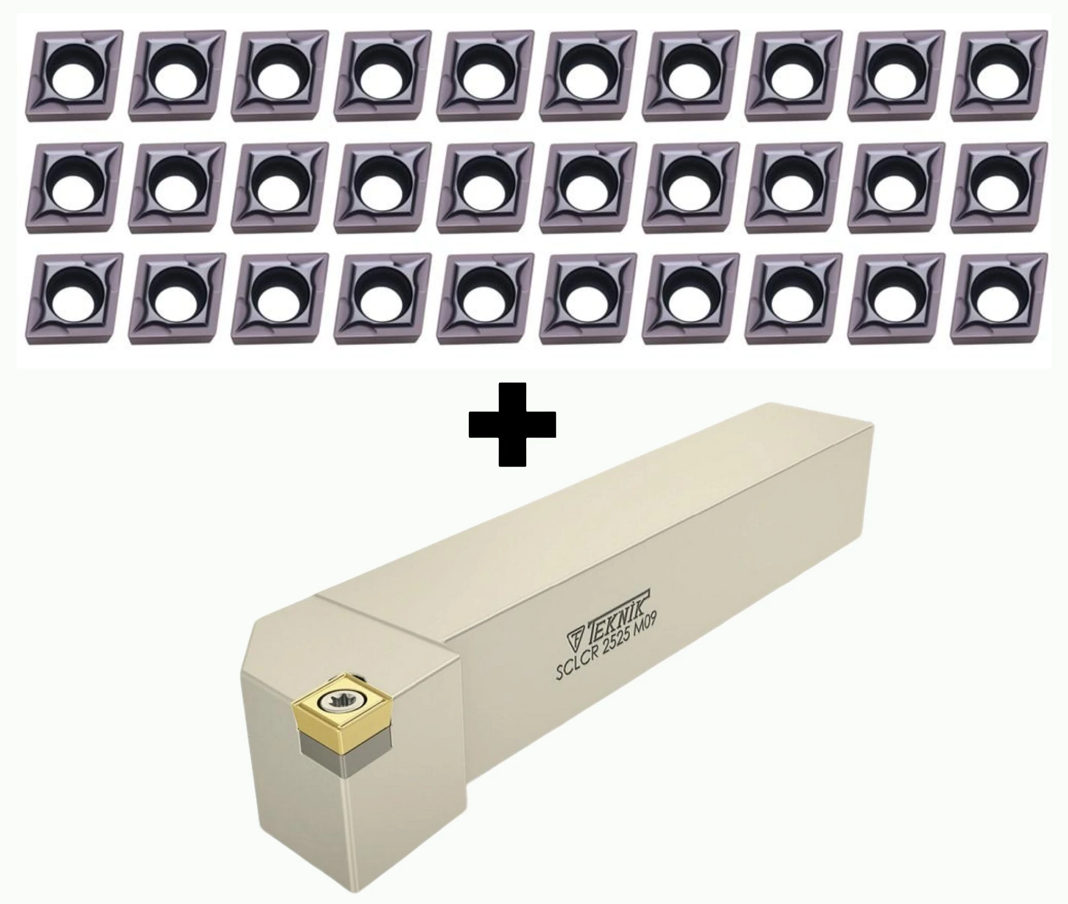 30db kétélű CCMT simító lapka + 1db AJÁNDÉK 20x20mm-es szárú SCLCR esztergakés