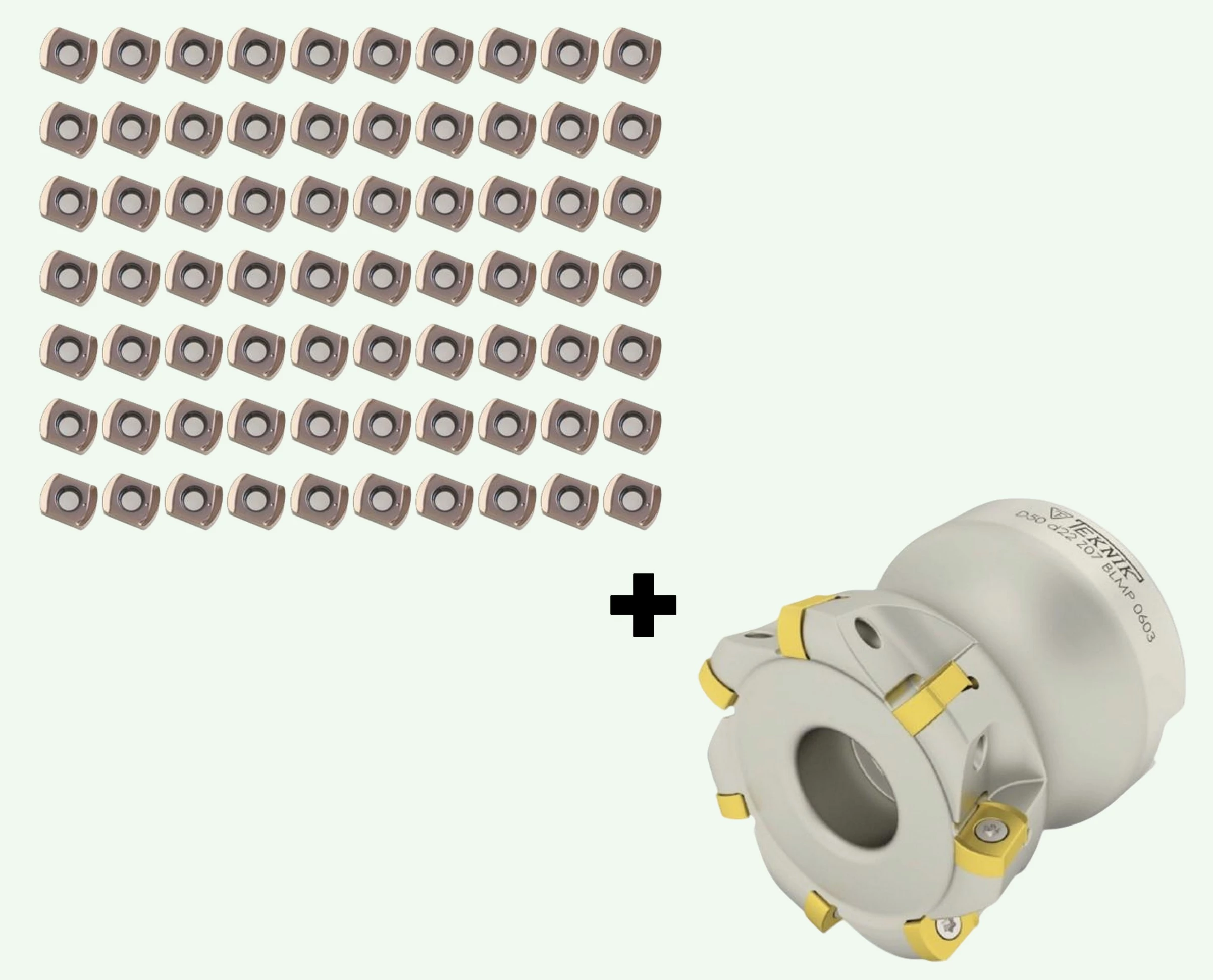 70db négyélű, nagy előtolású BLMP 0603R-M PM3010 marólapkához AJÁNDÉK a D50mm-es átmérőjű feltűzhető marófej
